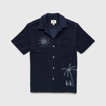 Load image into Gallery viewer, Surfsidesupply Mariner Terry Camp Collar Shirt - Navy Blazer