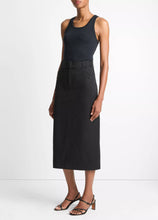 Load image into Gallery viewer, Vince Trech Pencil Skirt Faux Leather Trim