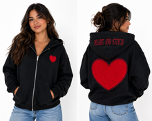 Load image into Gallery viewer, Heart and Stitch Zip Hoodie