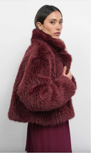 Load image into Gallery viewer, Greylin Maddox Shaggy Faux Fur Cropped Coat