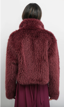 Load image into Gallery viewer, Greylin Maddox Shaggy Faux Fur Cropped Coat