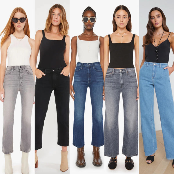 women in different denim styles