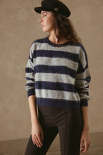 Load image into Gallery viewer, 27 Miles Elidia Fuzzy Stripe Cashmere Sweater
