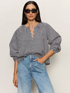 Sanctuary Perfect Gingham Button Blouse