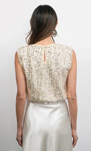 Load image into Gallery viewer, Greylin Liberty Padded shoulder Bubble Hem Sequin Top
