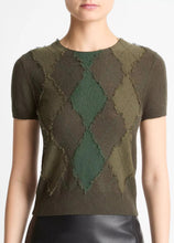Load image into Gallery viewer, Vince Argyle Short Sleeve Sweater
