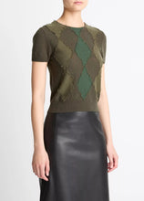 Load image into Gallery viewer, Vince Argyle Short Sleeve Sweater
