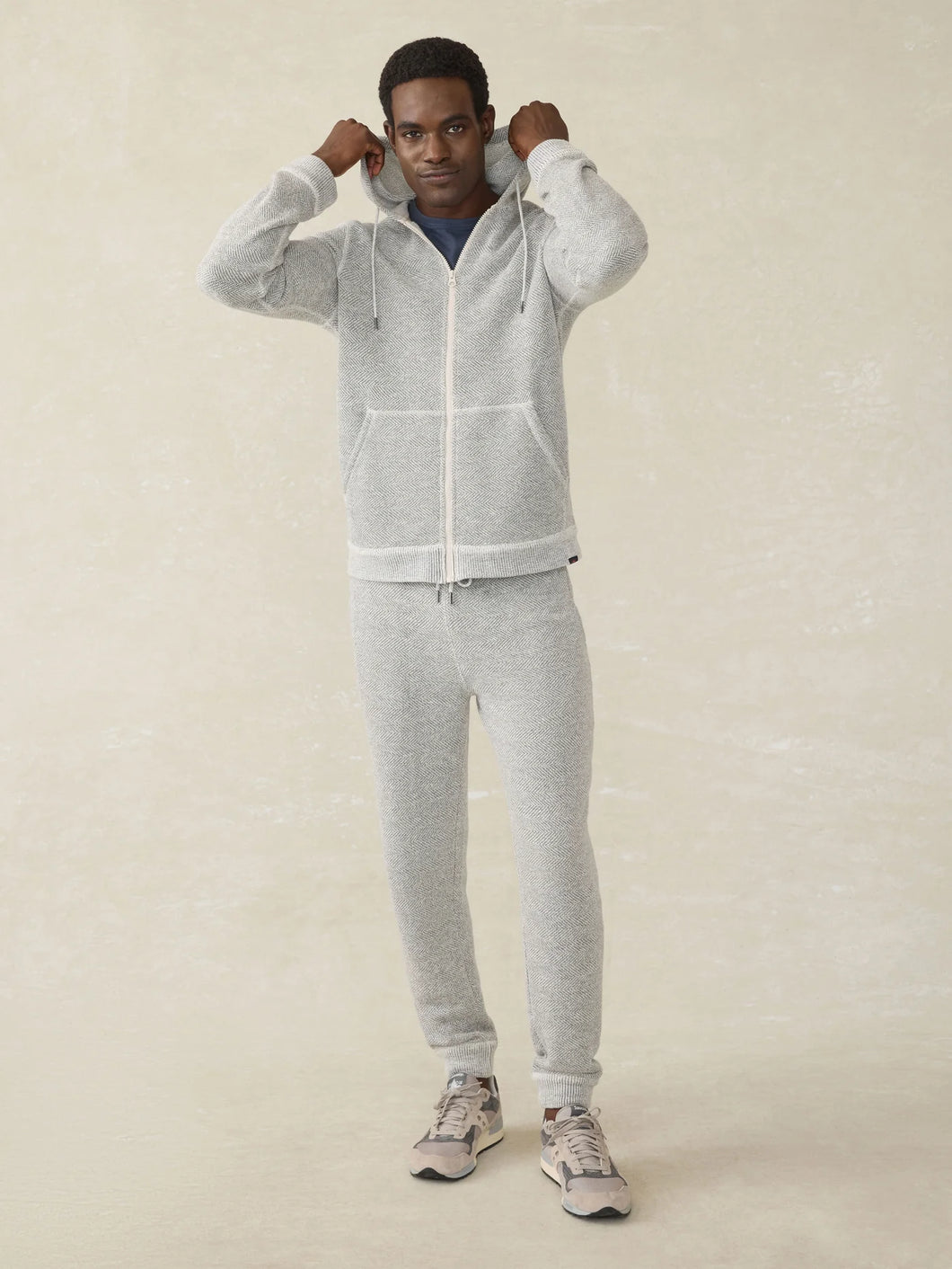 Faherty Whitewater Full Zip Hoodie - Grey Shell Loop