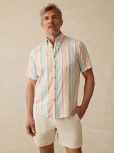 Load image into Gallery viewer, Faherty Short-Sleeve Breeze Shirt - Bay Reef Stripe
