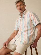 Load image into Gallery viewer, Faherty Short-Sleeve Breeze Shirt - Bay Reef Stripe
