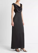 Load image into Gallery viewer, Vince Satin Draped Cowl-Neck Maxi Dress
