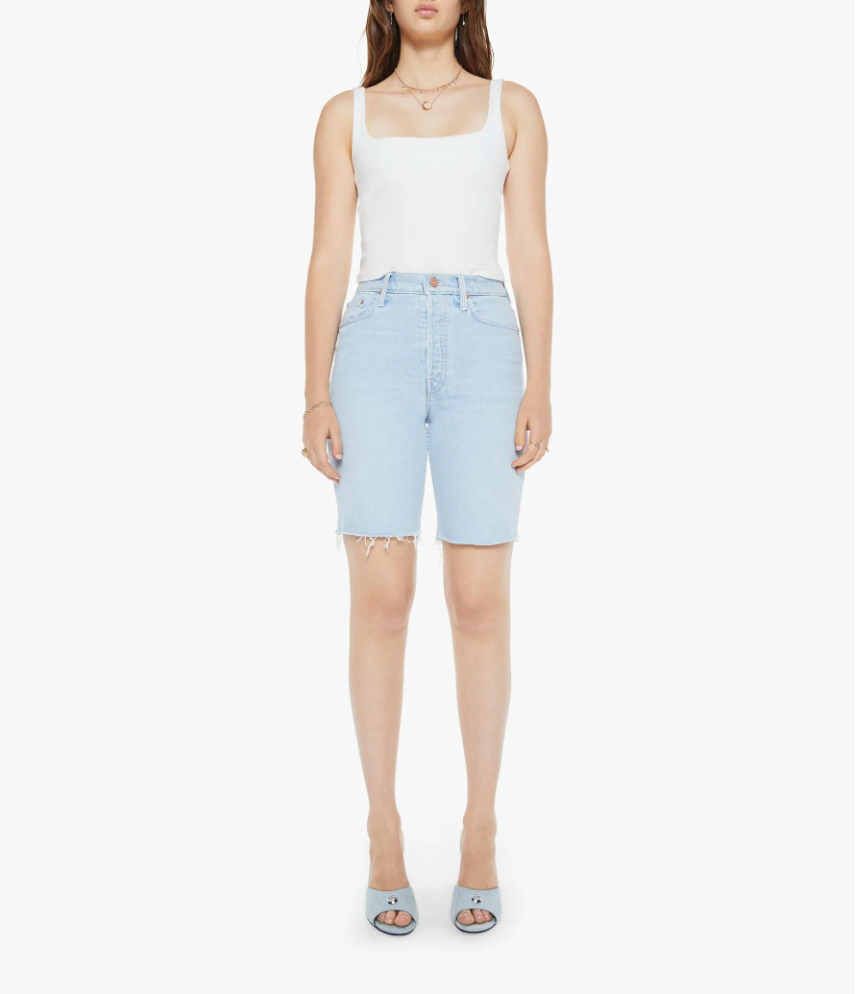Mother HW Rider Bermuda Short Fray