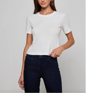 L'agence Stormy Cropped Cotton Tee