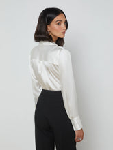 Load image into Gallery viewer, L&#39;AGENCE Divya Pintuck Tux Shirt
