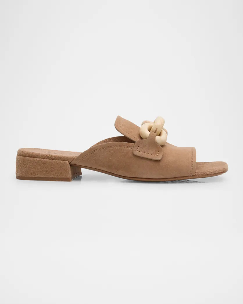 Pedro Garcia Enna Suede Chain Loafer Mule
