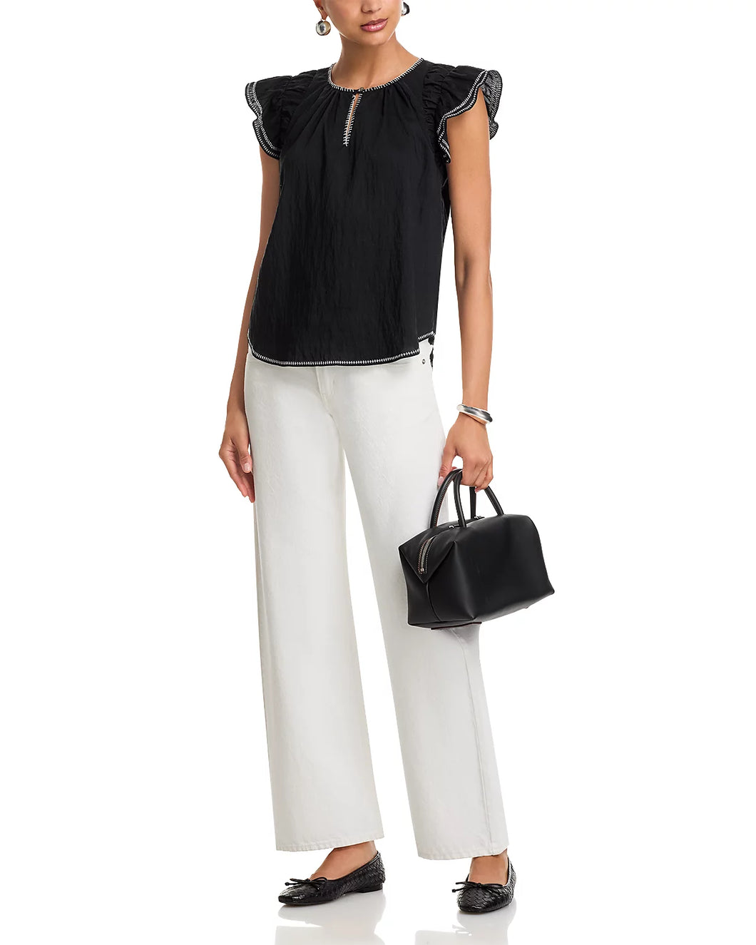 Rails Sable Flutter Sleeve Top