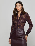 L'AGENCE Maia Lace Button Down