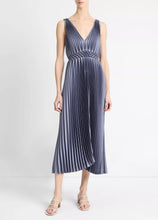 Load image into Gallery viewer, Vince Hand-Smocked Pleated Satin Dress
