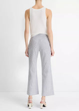 Load image into Gallery viewer, Vince Ticking Stripe Linen-Cotton Low Rise Crop Trouser
