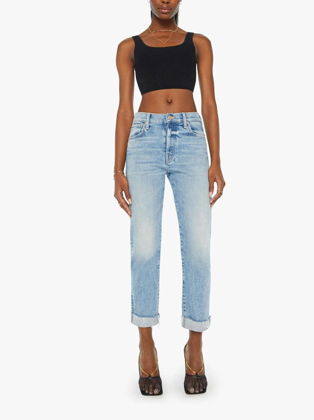 MOTHER The Scrapper Cuff Ankle Fray Jean