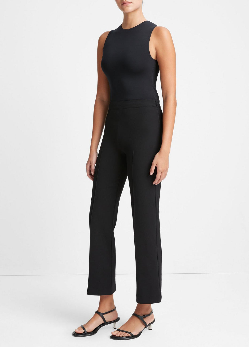 Vince Mid-Rise Pintuck Crop Flare