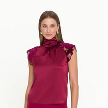 Load image into Gallery viewer, Generation Love Rachel Velvet Lace Halter Blouse
