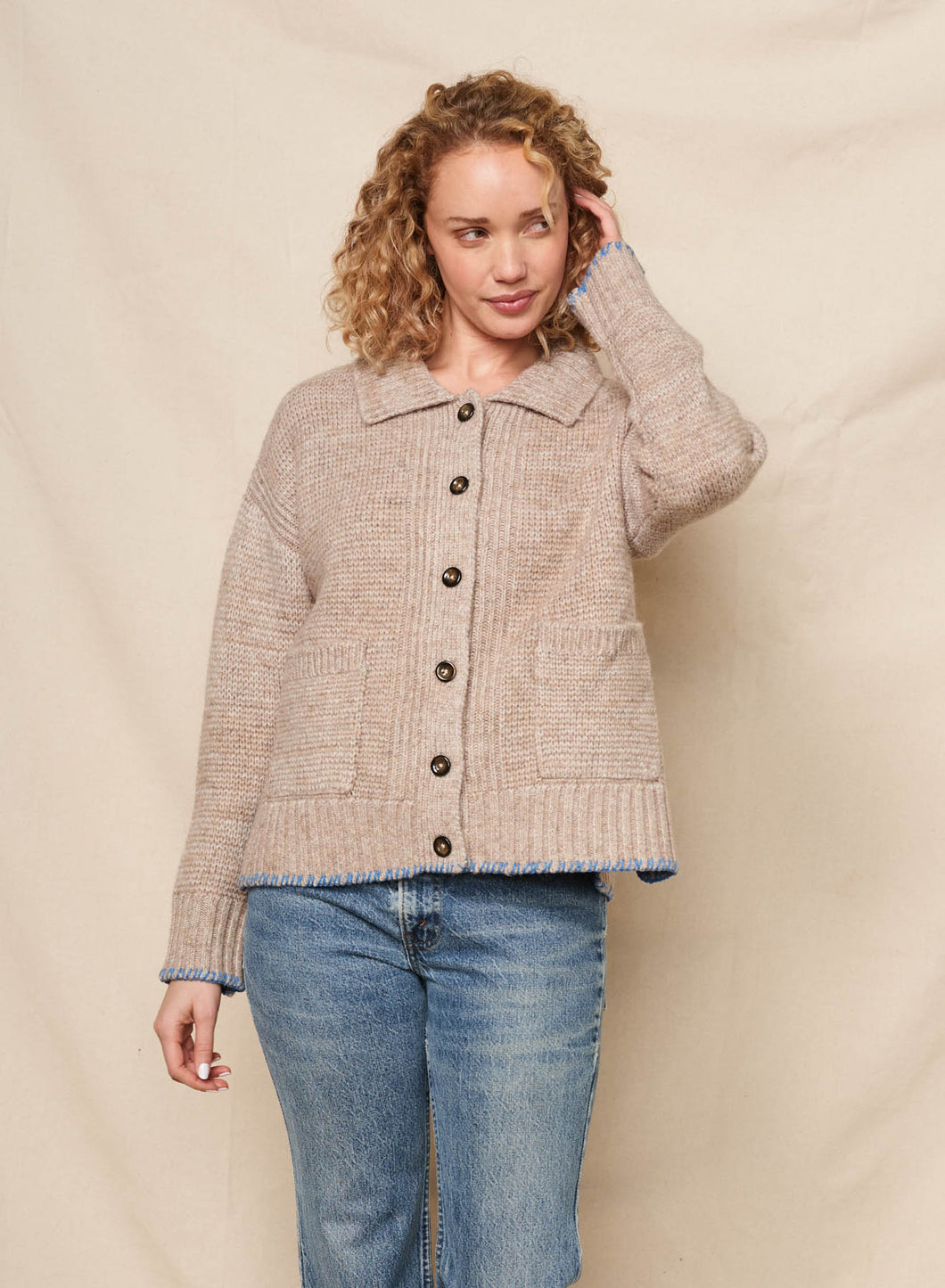Sundry Collared Cardigan