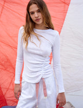 Load image into Gallery viewer, Sundry Assymetrcial Ruched Long Sleeve Tee(s)
